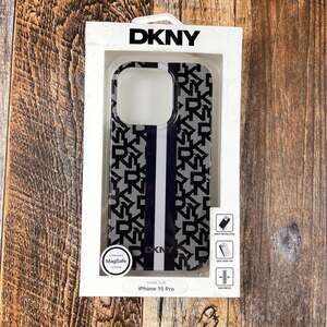 DKNY Logo Pattern iPhone 15 Pro Phone Case-Drop Protection-Easy Snap On-MagSafe